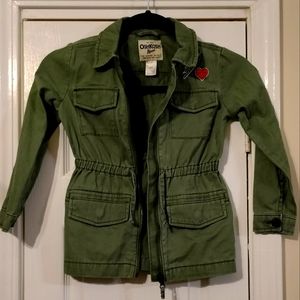 Oshkosh B’gosh Army Green Military Jacket Size: Toddler Girls 4/5